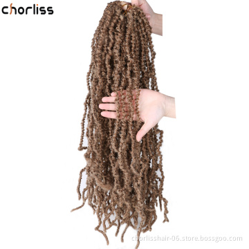 New Arrival 22''10 Strands Goddess Crochet Braiding Curly Natural Faux Locs Crochet Braids Afro Synthetic Hair Extension